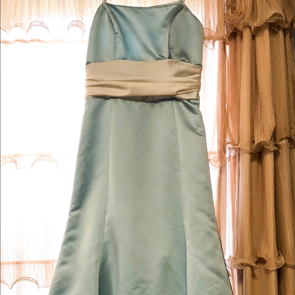 Turquoise long dress with straps